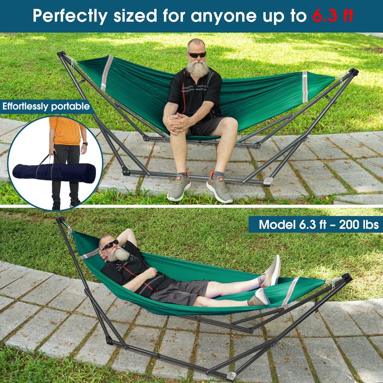 Tranquillo Original Collapsible Hammock with Stand, Peacock