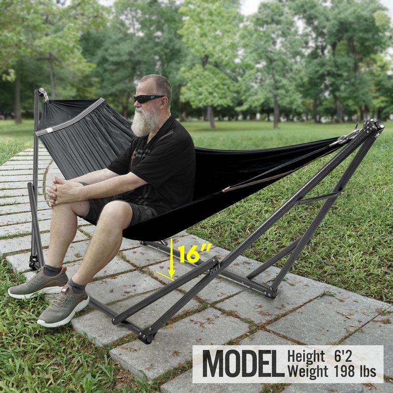Tranquillo Universal Hammock with Stand, Black