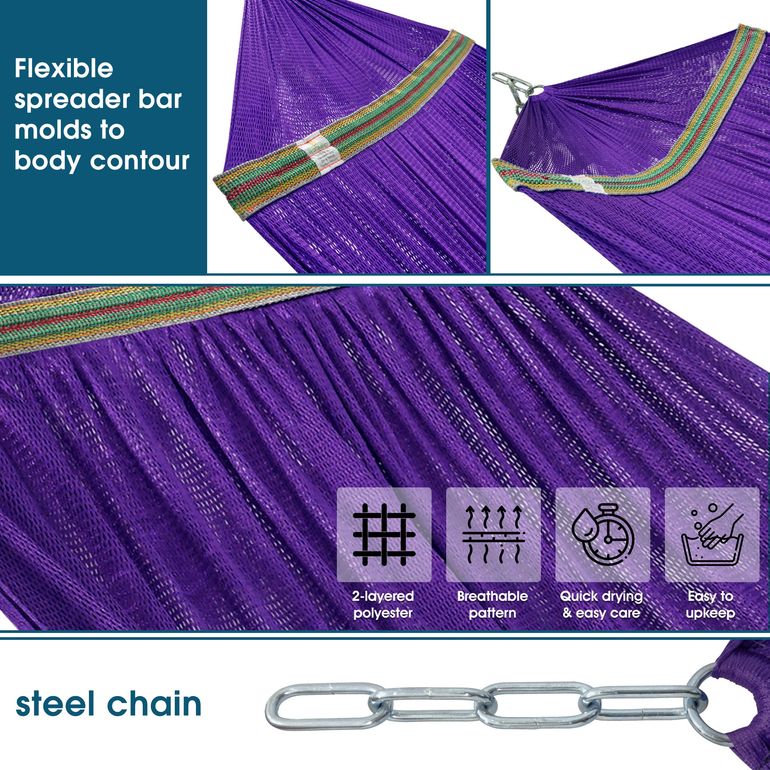 Tranquillo Original Collapsible Hammock with Stand, Purple
