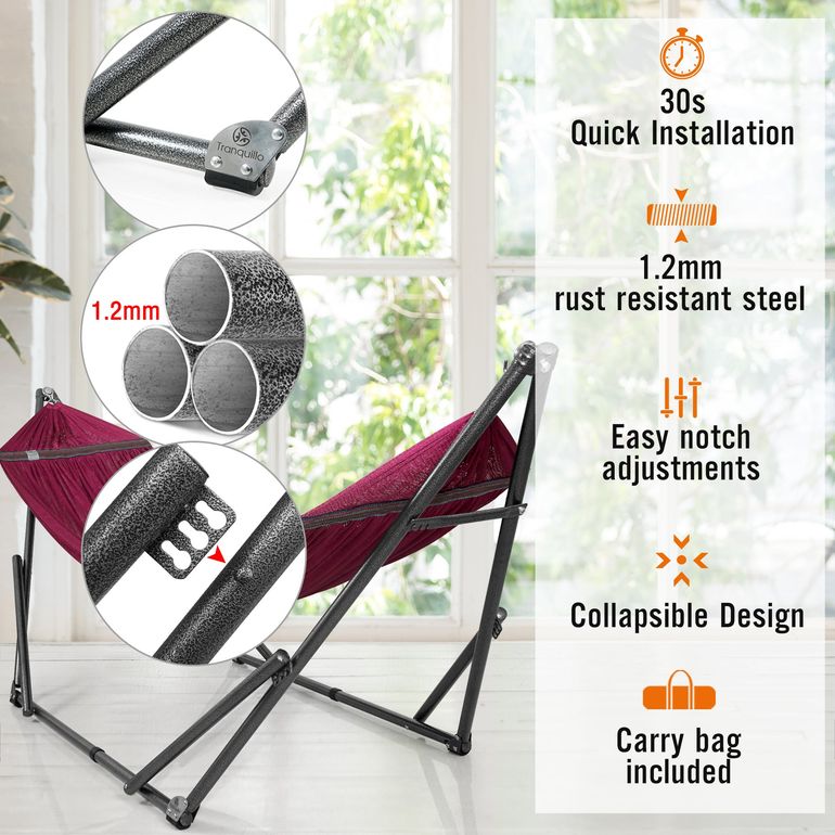 Tranquillo Universal Hammock with Stand, Red