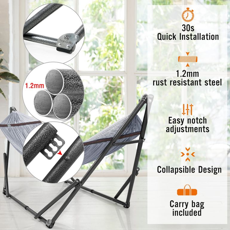 Tranquillo Universal Hammock with Stand, Grey