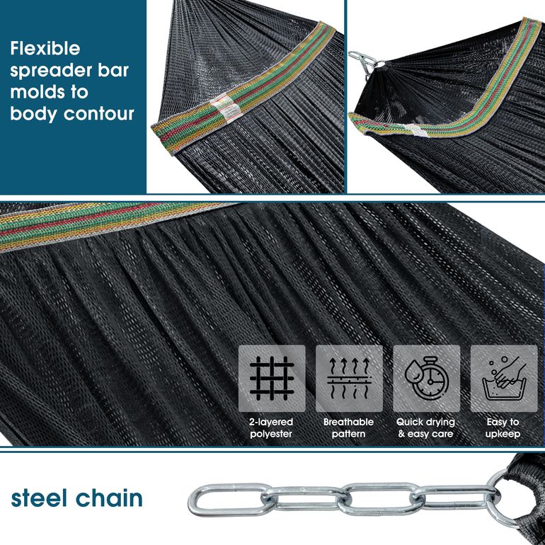 Tranquillo Original Collapsible Hammock with Stand, Black