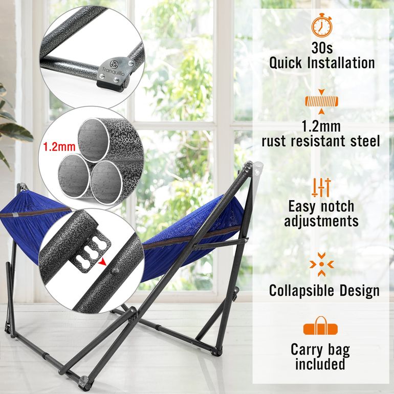 Tranquillo Universal Hammock with Stand, Blue