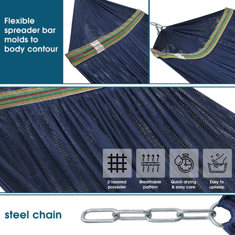Tranquillo Original Collapsible Hammock with Stand, Aegean