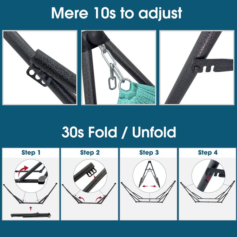 Tranquillo Original Collapsible Hammock with Stand, Sky