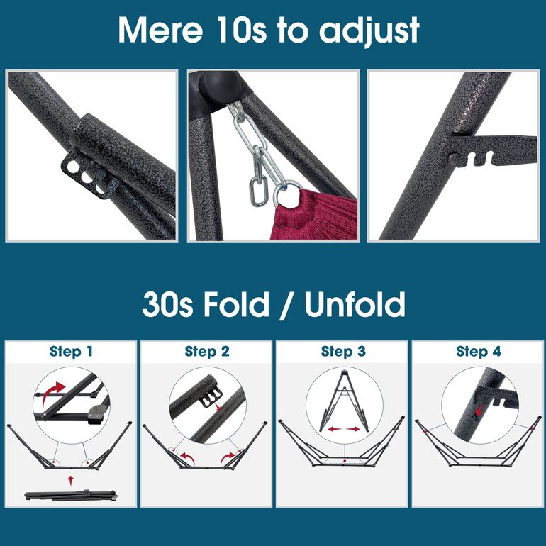 Tranquillo Original Collapsible Hammock with Stand, Red