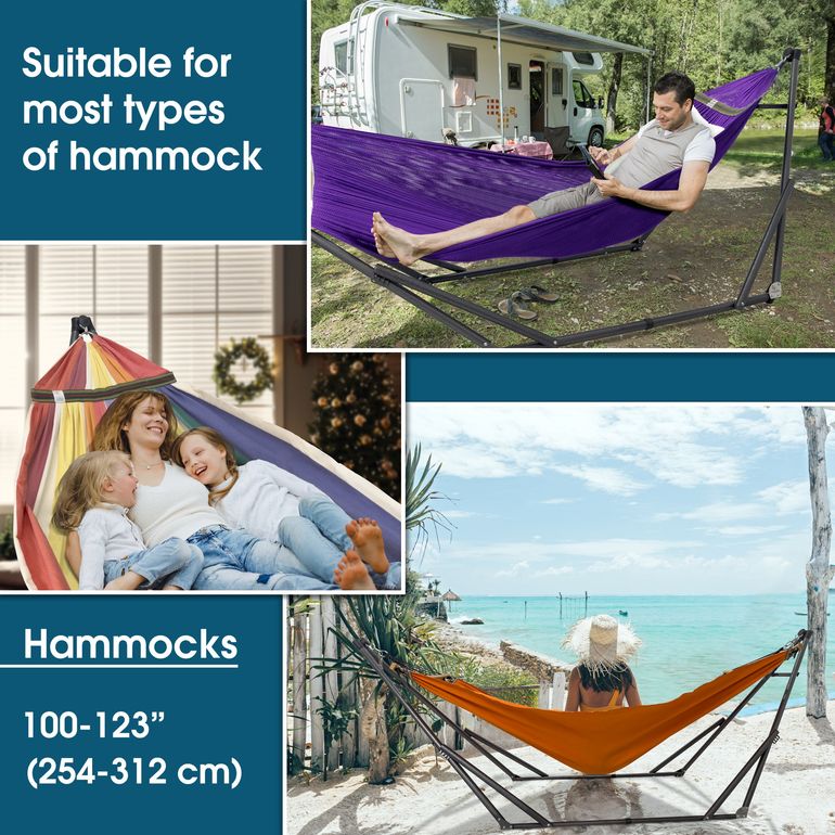 Tranquillo Original Collapsible Hammock with Stand, Purple