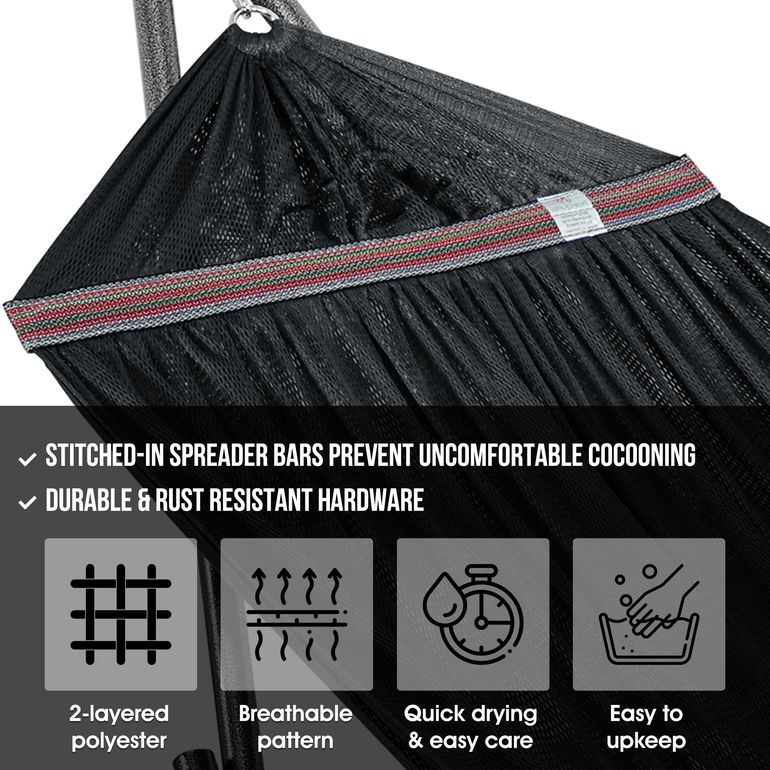 Tranquillo Universal Hammock with Stand, Black