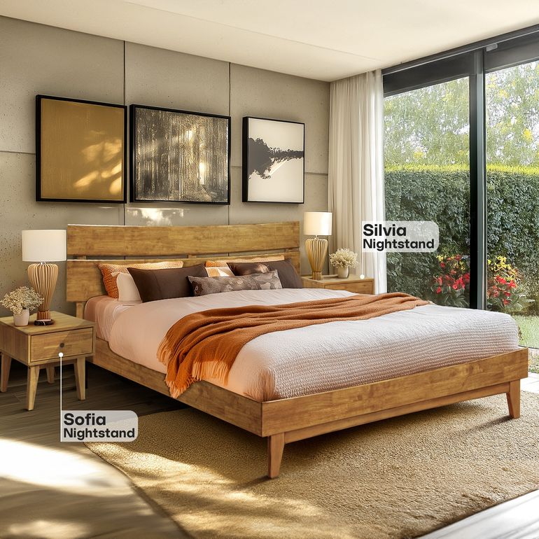 Acacia Aurora Bed Frame with Headboard