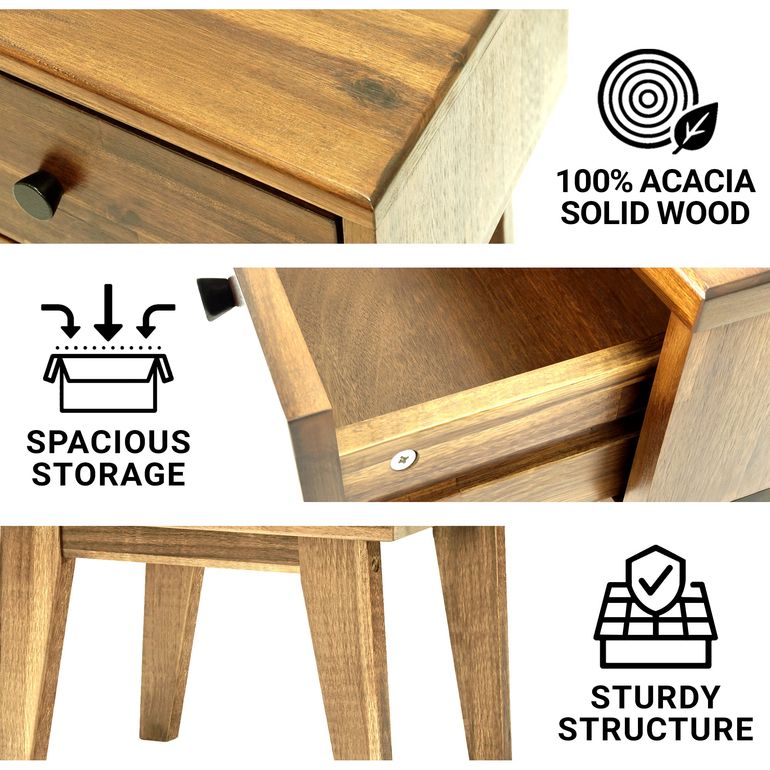 Acacia Sofia Nightstand with drawer