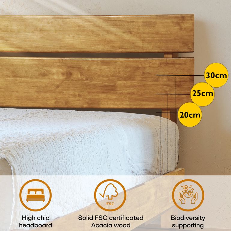 Acacia Aurora Bed Frame with Headboard
