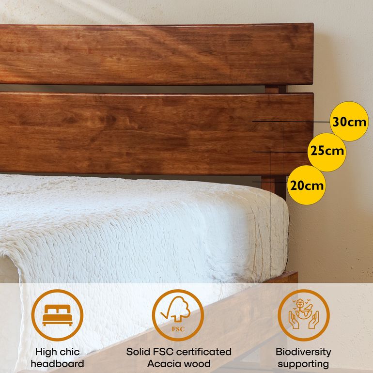 Acacia Aurora Bed Frame with Headboard
