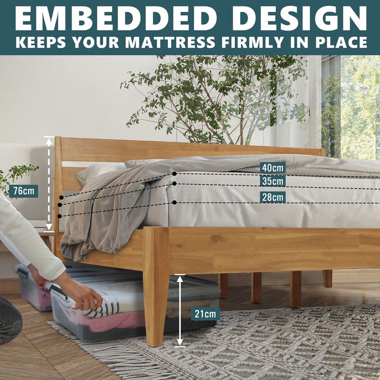 Acacia Emery Bedframe with headboard