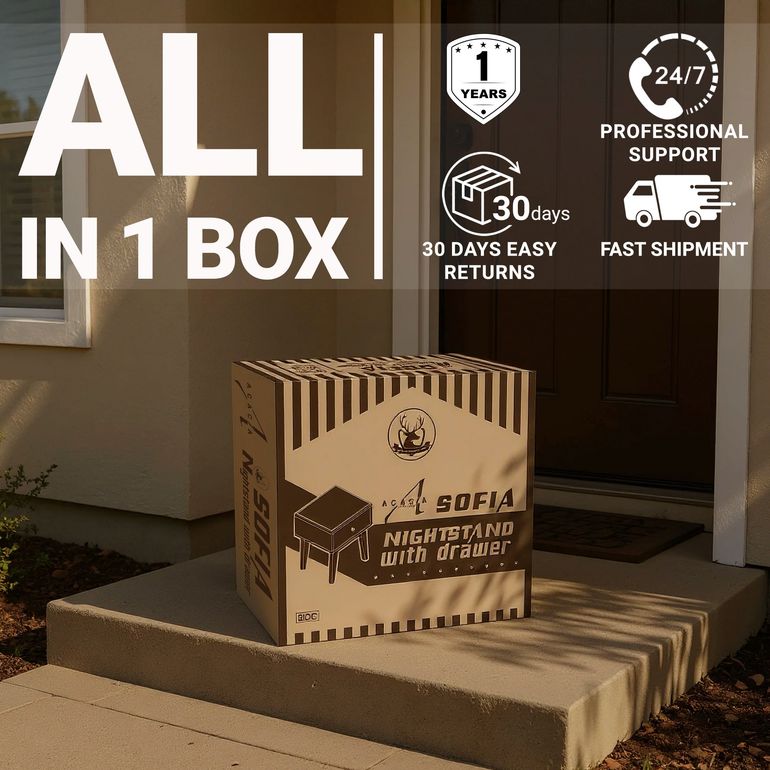 Acacia Sofia Nightstand with drawer