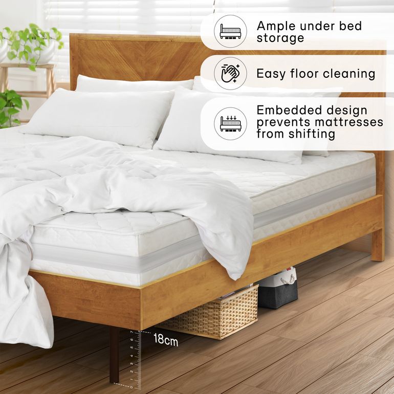 Acacia Alander Bed Frame with Headboard