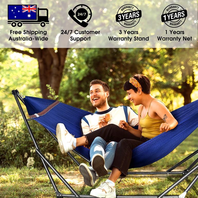 Tranquillo Original Collapsible Hammock with Stand, Blue