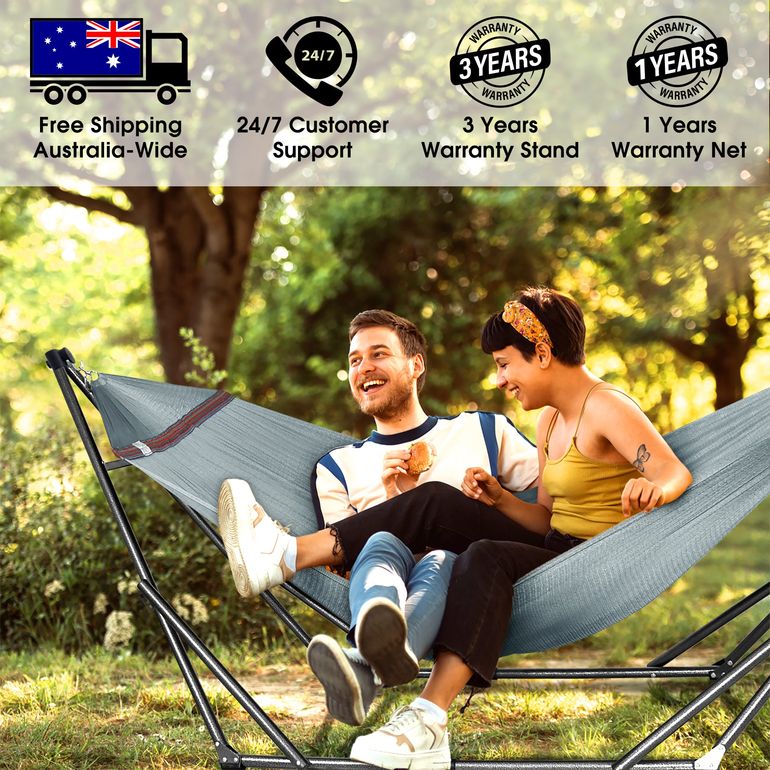 Tranquillo Original Collapsible Hammock with Stand, Grey